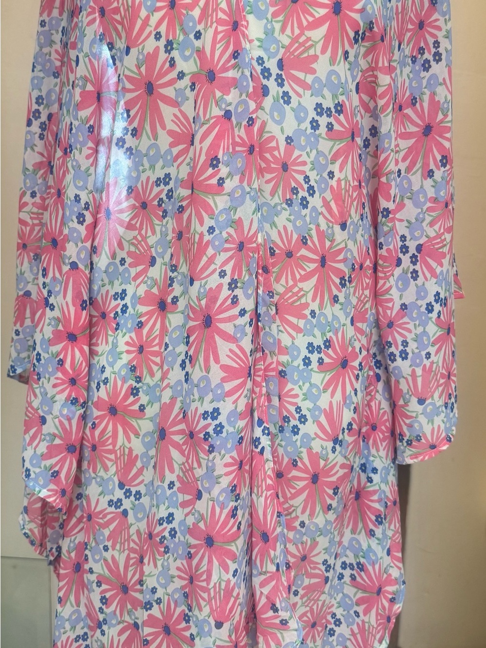 Floral Pink and Blue Maxi Dress